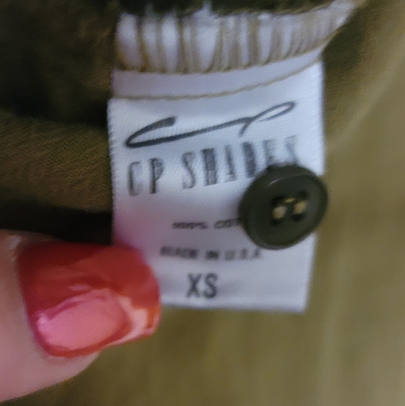 Free People X Cp Shades Marella Double Cloth Buttondown Shirt XS Grn/Vert - Picture 11 of 12